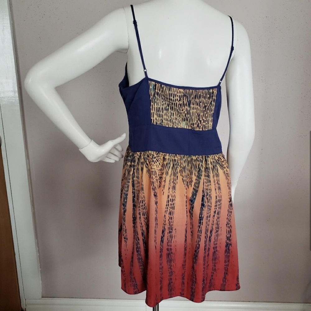 Urban Outfitters Ecotè Boho Ombré Spaghetti Strap Multicolored Mini Dress - Picture 6 of 16